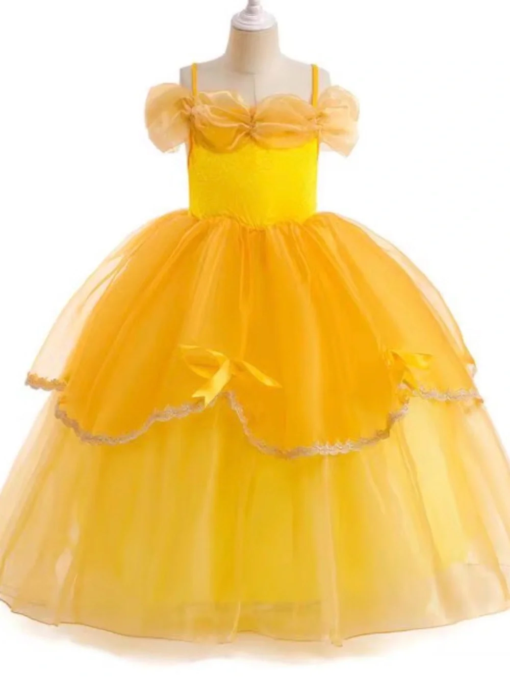 Yellow Princess Tulle Ball Gown Kids Costume